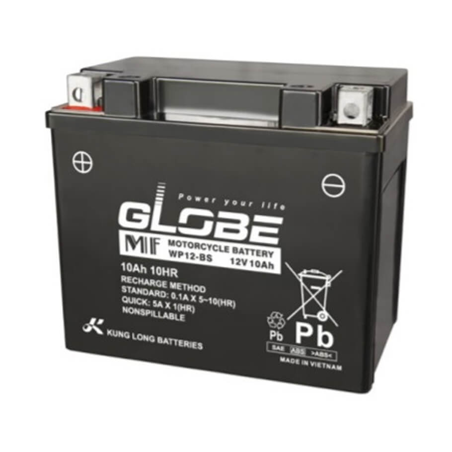 Ắc quy xe mô tô 12V-10Ah GLOBE WP12-BS